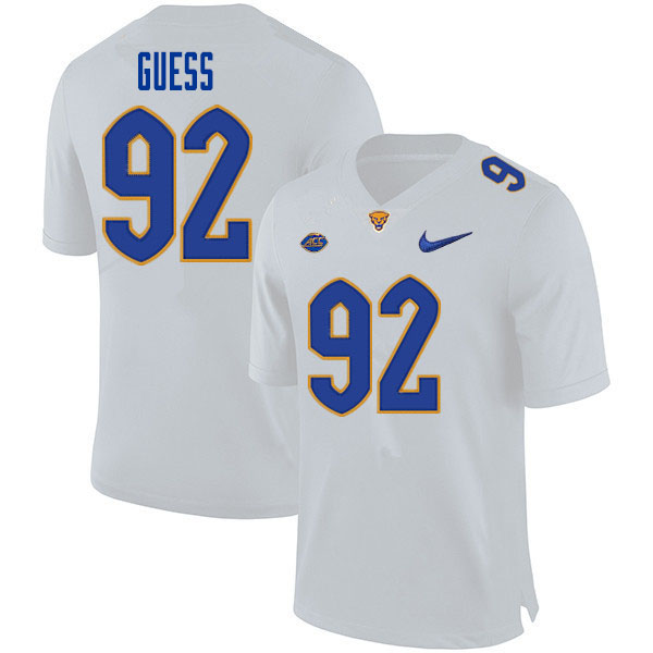 Men #92 Cameron Guess Pitt Panthers College Football Jerseys Sale-White